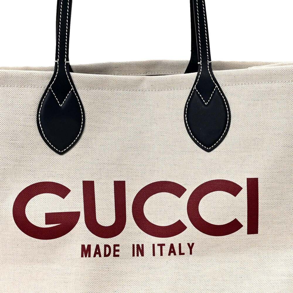 Gucci Logo Print Large Tote Bag Beige GG Supreme - Picture 7 of 7